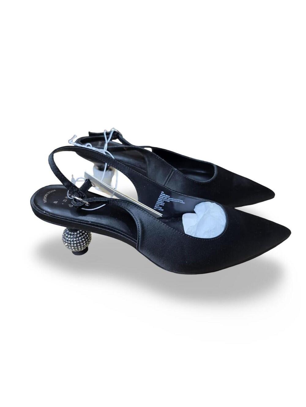 Women's Simone Rhinestone Ball Heels Black Size 8.5 Pointed Toe A New Day